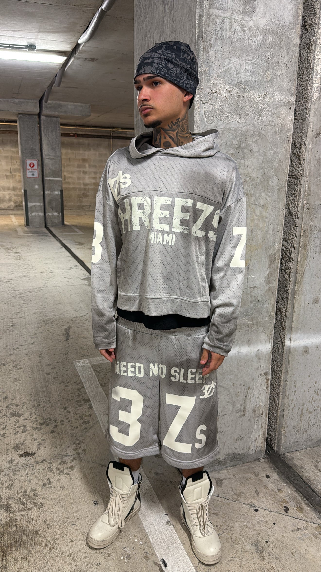 Gray Need No Sleep Hoodie