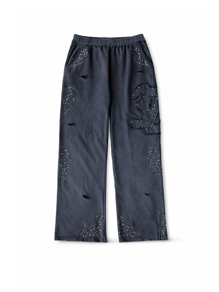 Black Rhinestone Sweats