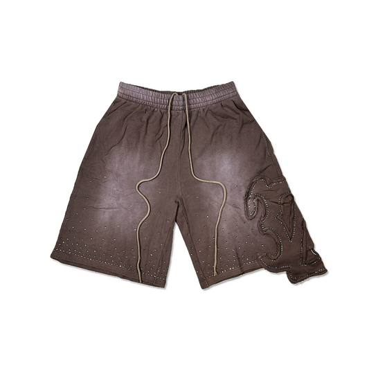 Brown Rhinestone Shorts