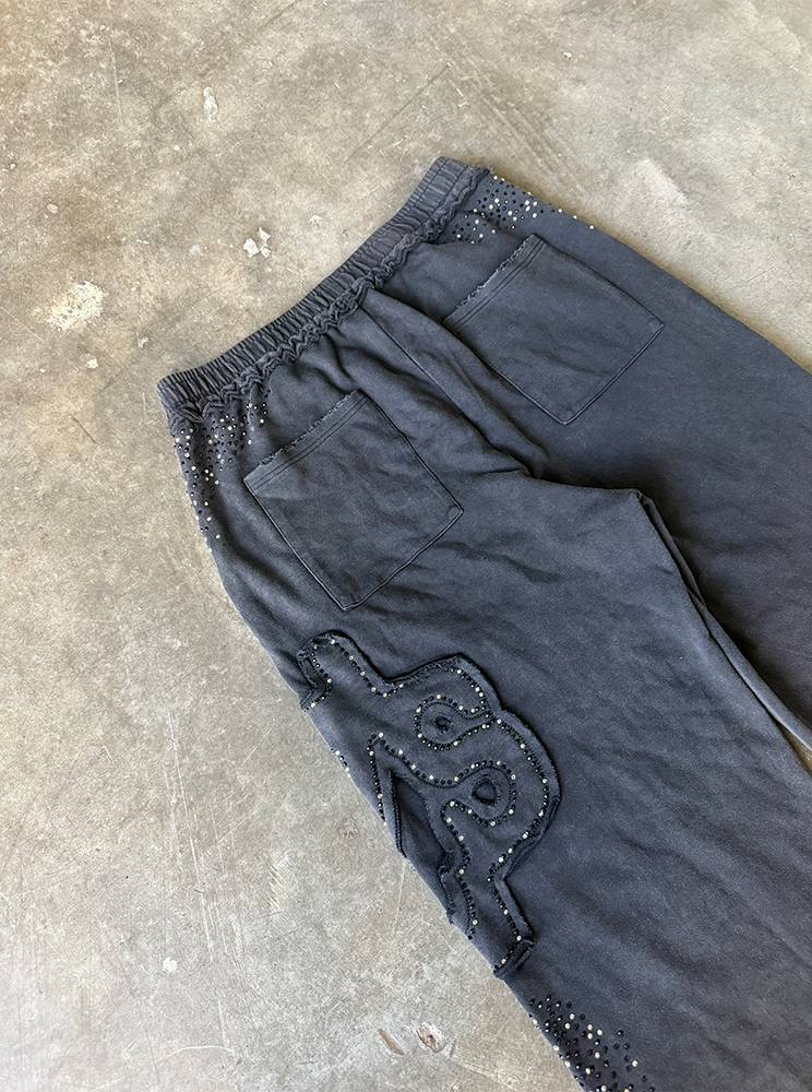 Black Rhinestone Sweats
