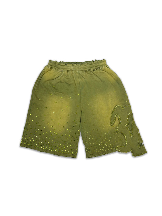 Green Rhinestone Shorts